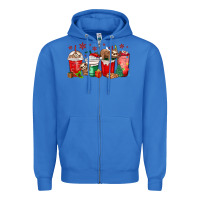 True Royal christmas sloth coffee cups Zipper Hoodie - MaliasSmallBusiness