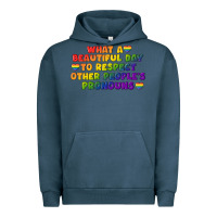 Pigment Midnight Navy What a beautiful day to respect other people's Urban Hoodie - CowGirlArtShop