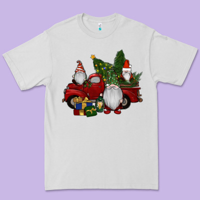 Christmas Gnomes With Truck Premium Tee Designed By Ranaportraitstore