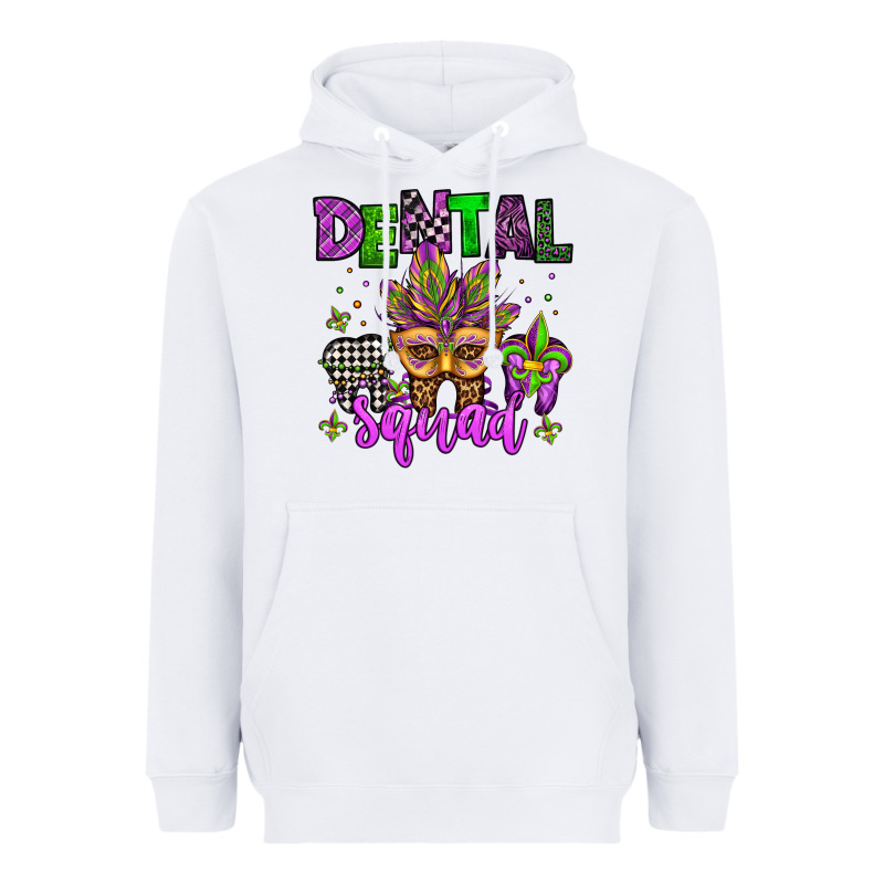 Dental Squad Mardi Gras Teeth Heavyweight Hoodie by Jasminsmagicworld | Teevron