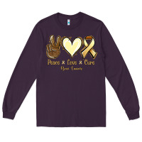 Plum Peace Love Cure Bone Cancer Long Sleeve Tee - Jasminsmagicworld
