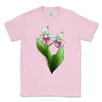 Bubblegum Pink Pink And White Lady's Slipper Flower Illustrations Classic Tee - LillyAllenDesigns