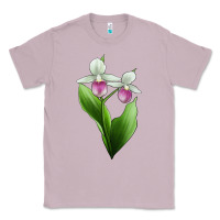 Lilac Pink And White Lady's Slipper Flower Illustrations Classic Tee - LillyAllenDesigns