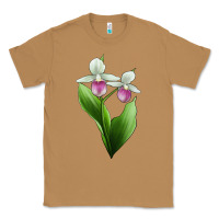 Toasted Coconut Pink And White Lady's Slipper Flower Illustrations Classic Tee - LillyAllenDesigns