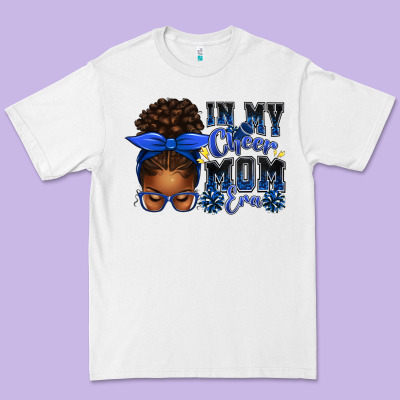 In My Cheer Mom Era Afro Messy Bun Premium Tee Designed By Texasbilliewilder