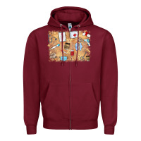 Burgundy nurse Zipper Hoodie - MaliasSmallBusiness