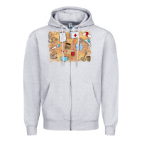Heather Grey nurse Zipper Hoodie - MaliasSmallBusiness