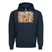 Navy nurse Zipper Hoodie - MaliasSmallBusiness