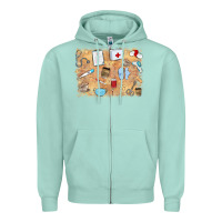 Seafoam nurse Zipper Hoodie - MaliasSmallBusiness