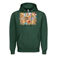 Sports Green nurse Zipper Hoodie - MaliasSmallBusiness