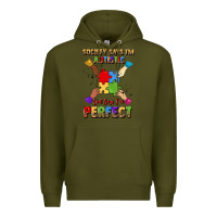 Army Green society says i'm autistic god says i'm perfect Premium Hoodie - JahusDesignShop