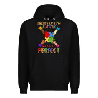 Black society says i'm autistic god says i'm perfect Premium Hoodie - JahusDesignShop