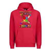 Cardinal society says i'm autistic god says i'm perfect Premium Hoodie - JahusDesignShop