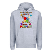 Heather Grey society says i'm autistic god says i'm perfect Premium Hoodie - JahusDesignShop