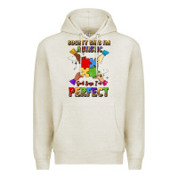 Oatmeal Heather society says i'm autistic god says i'm perfect Premium Hoodie - JahusDesignShop