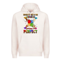 Pale Pink society says i'm autistic god says i'm perfect Premium Hoodie - JahusDesignShop