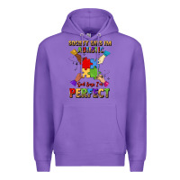 Purple society says i'm autistic god says i'm perfect Premium Hoodie - JahusDesignShop