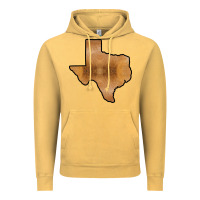 Vintage Mustard Texas Map Western Horsehide Pattern Vintage Hoodie - Bettercallsaul