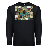 Black California Wine with Leopard Background Premium Sweatshirt - Bettercallsaul