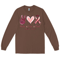 Chestnut Peace Love Cure Uterine Cancer Long Sleeve Tee - Jasminsmagicworld