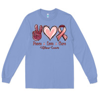 Colony Blue Peace Love Cure Uterine Cancer Long Sleeve Tee - Jasminsmagicworld