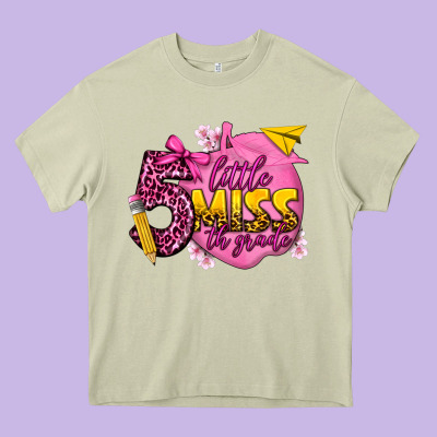 Little Miss 5th Grade Heavy Core Tee Designed By Texasbilliewilder
