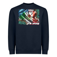 Usa And Mexico Flag With Leopard Cowhide And Gemstone Background Heavyweight Sweatshirt | Teevron