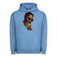 Pigment Pebble Blue Black man Urban Hoodie - HowdyJamesFarm