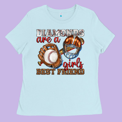 Ladies Tee diamonds are a girls best friend baseball