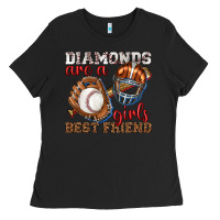 Black diamonds are a girls best friend baseball Ladies Tee - texasbilliewilder