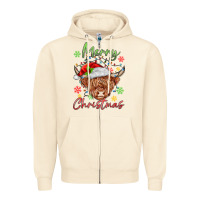Sandshell merry christmas cow Zipper Hoodie - MaliasSmallBusiness