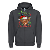 Smoke merry christmas cow Zipper Hoodie - MaliasSmallBusiness