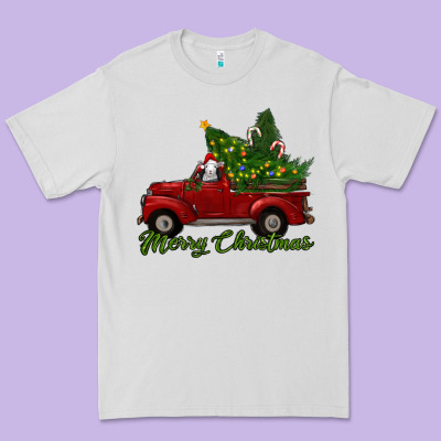 Merry Christmas Baby Sheep Trees With Truck Premium Tee Designed By Ranaportraitstore