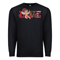 Black valentine's day cupid sunflowers love Premium Sweatshirt - RanaPortraitStore