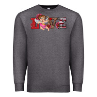 Charcoal Heather valentine's day cupid sunflowers love Premium Sweatshirt - RanaPortraitStore