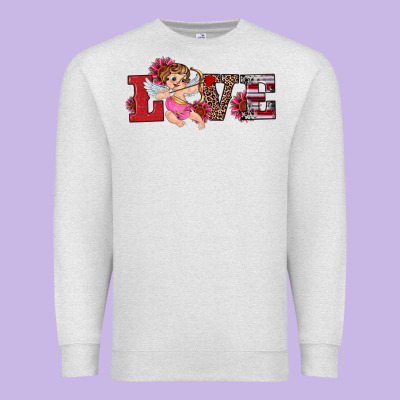 Valentine's Day Cupid Sunflowers Love Premium Sweatshirt Designed By Ranaportraitstore