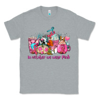 Heather Grey western cancer  in october we wear pink coffee cups with ribbons Classic Tee - AdoDesignShop