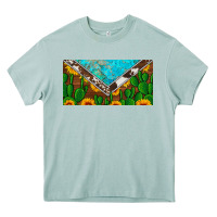 Arona cactus sunflower cowhide and turquoise license plate Heavy Core Tee - Artiststas