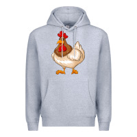 Heather Grey cute chicken Premium Hoodie - texasbilliewilder
