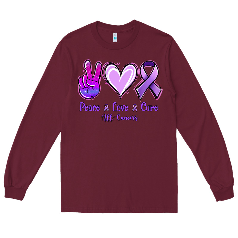 Peace Love Cure All Cancers Long Sleeve Tee by Jasminsmagicworld | Teevron