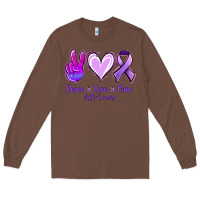 Chestnut Peace Love Cure All Cancers Long Sleeve Tee - Jasminsmagicworld