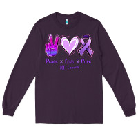 Plum Peace Love Cure All Cancers Long Sleeve Tee - Jasminsmagicworld