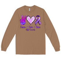 Toasted Coconut Peace Love Cure All Cancers Long Sleeve Tee - Jasminsmagicworld