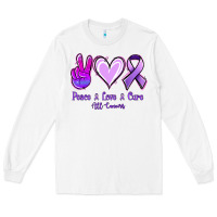 White Peace Love Cure All Cancers Long Sleeve Tee - Jasminsmagicworld
