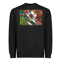 Black mexico flag sunflowers roses and cactus with serape aztec and leopard Heavyweight Sweatshirt - Artiststas