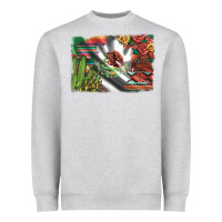 Heather Grey mexico flag sunflowers roses and cactus with serape aztec and leopard Heavyweight Sweatshirt - Artiststas