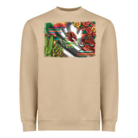 Mushroom mexico flag sunflowers roses and cactus with serape aztec and leopard Heavyweight Sweatshirt - Artiststas