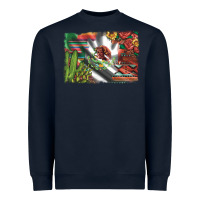 Navy mexico flag sunflowers roses and cactus with serape aztec and leopard Heavyweight Sweatshirt - Artiststas