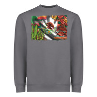 Storm mexico flag sunflowers roses and cactus with serape aztec and leopard Heavyweight Sweatshirt - Artiststas