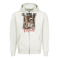 Oatmeal Heather im trying but tired Zipper Hoodie - MaliasSmallBusiness